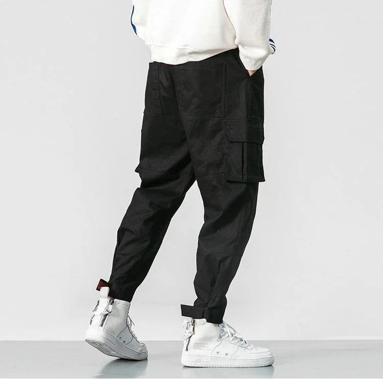 Men's Harem Cargo Pants W/ Elastic Waist
