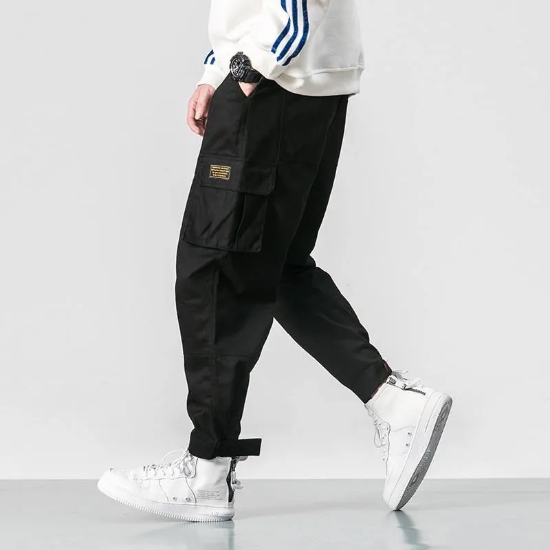 Men's Harem Cargo Pants W/ Elastic Waist