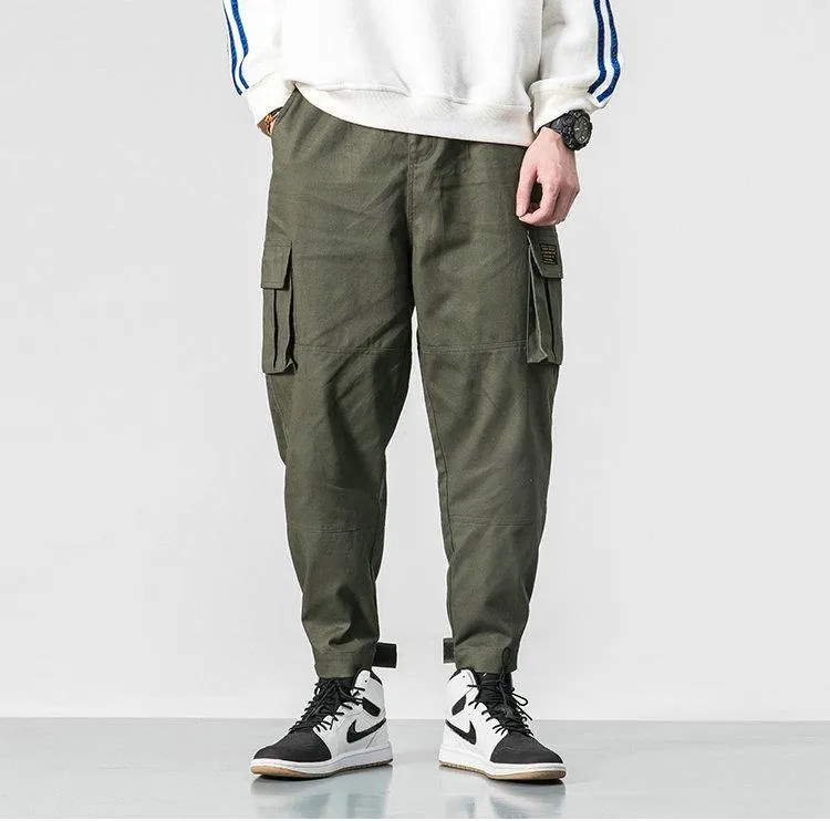 Men's Harem Cargo Pants W/ Elastic Waist