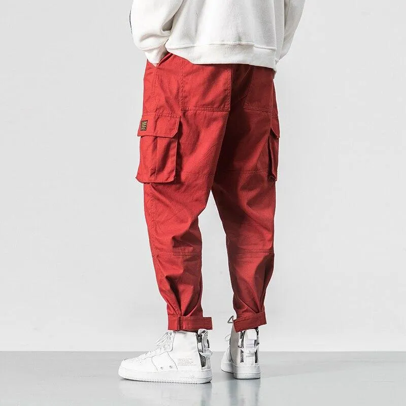 Men's Harem Cargo Pants W/ Elastic Waist