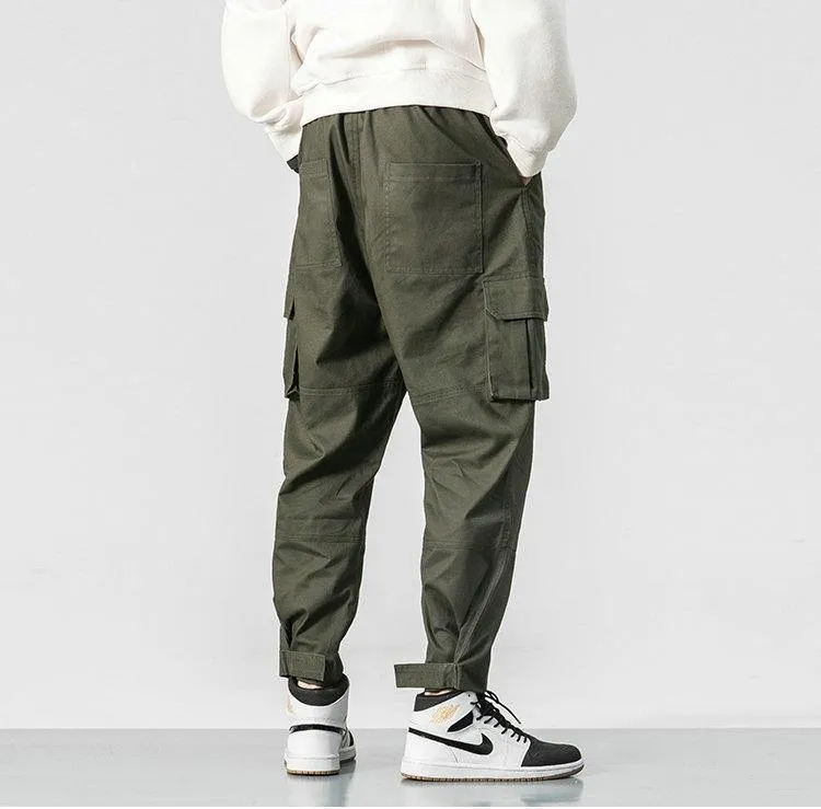 Men's Harem Cargo Pants W/ Elastic Waist