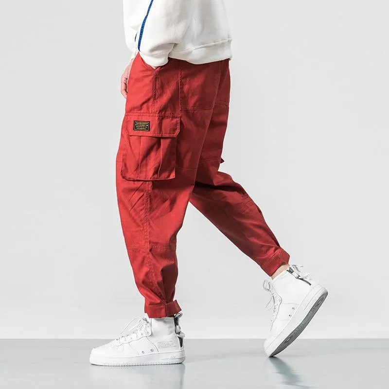 Men's Harem Cargo Pants W/ Elastic Waist