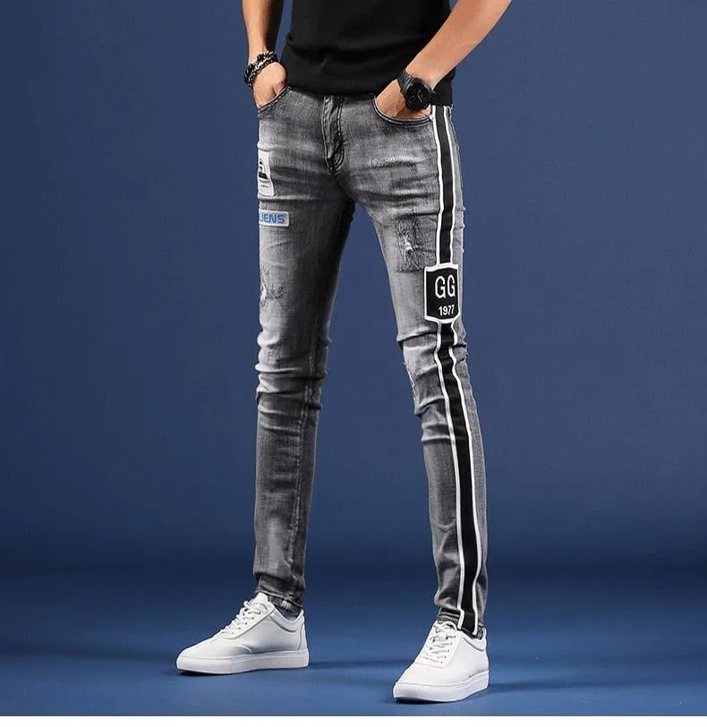Men's Korean Style Distressed Jeans
