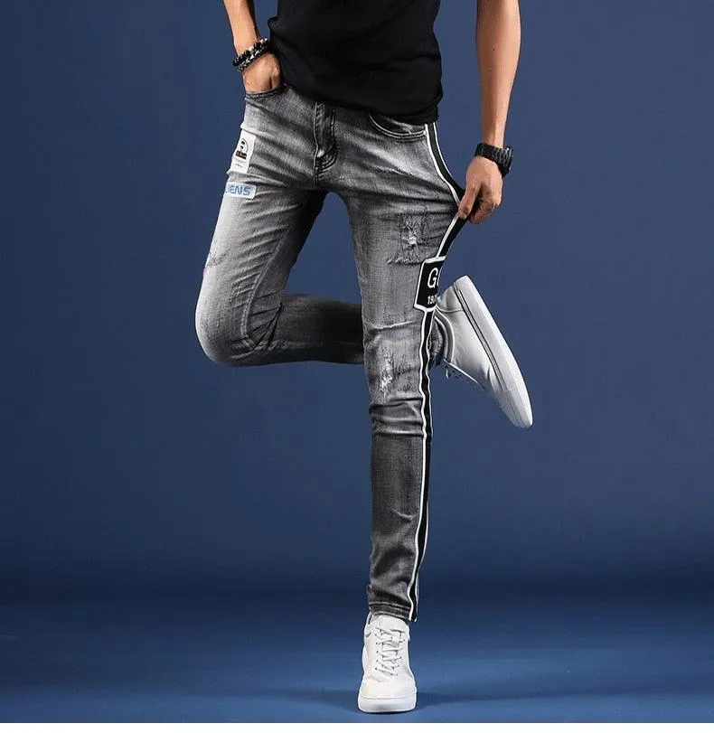 Men's Korean Style Distressed Jeans