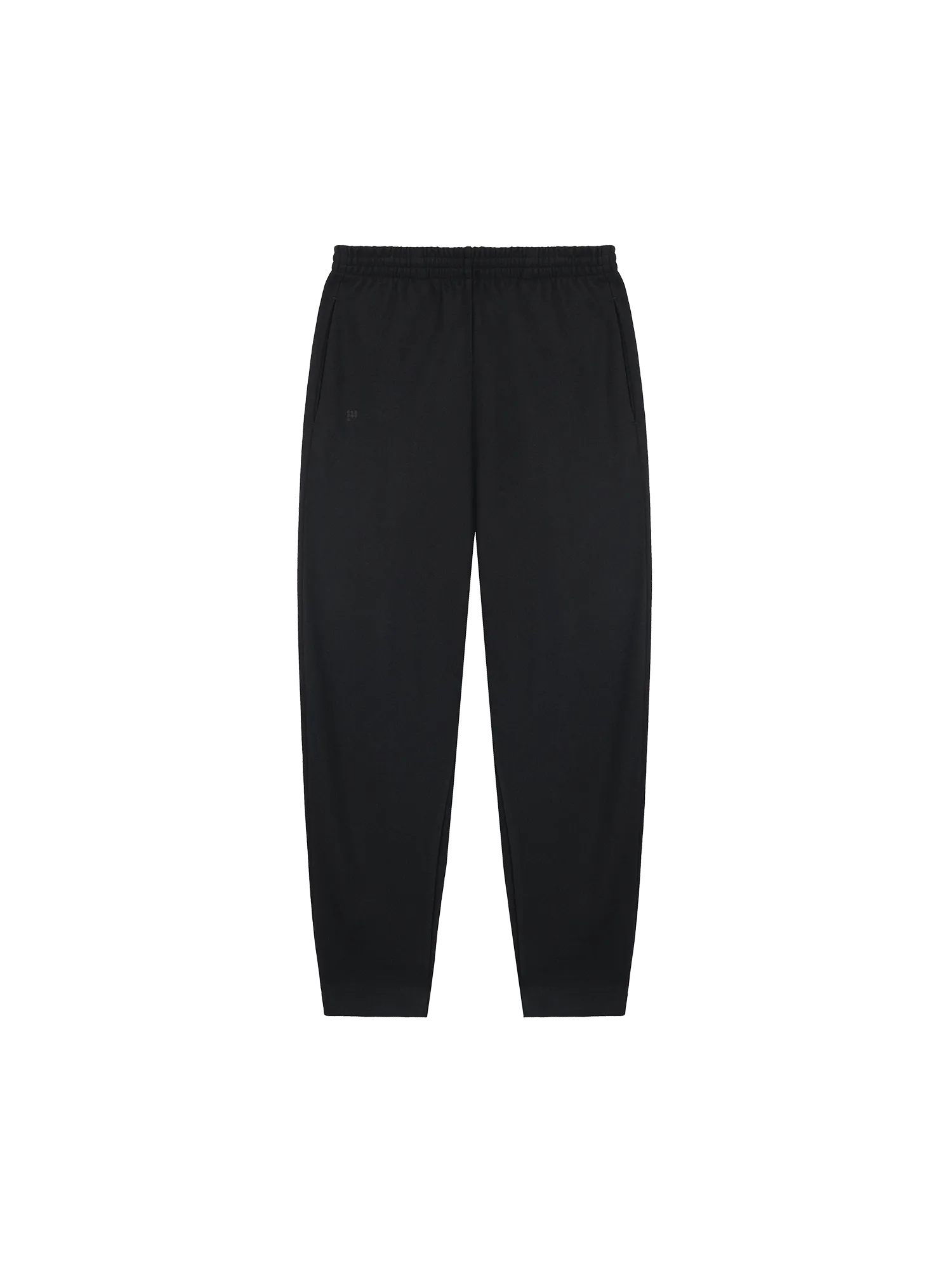 Mens Recycled Wool Jersey Barrel-Leg Track Pants—black