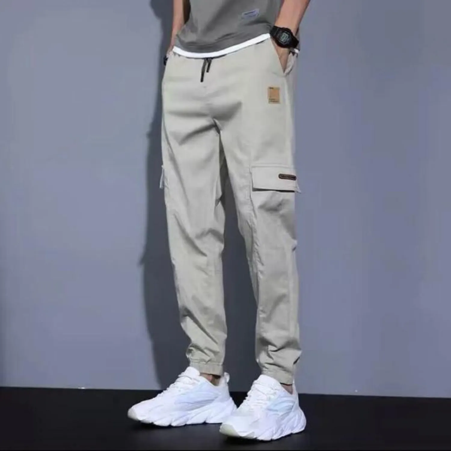 Men's Soft Fabric Abrasion-Resistant Elastic Waist Cargo Pants | Perfect for All Seasons