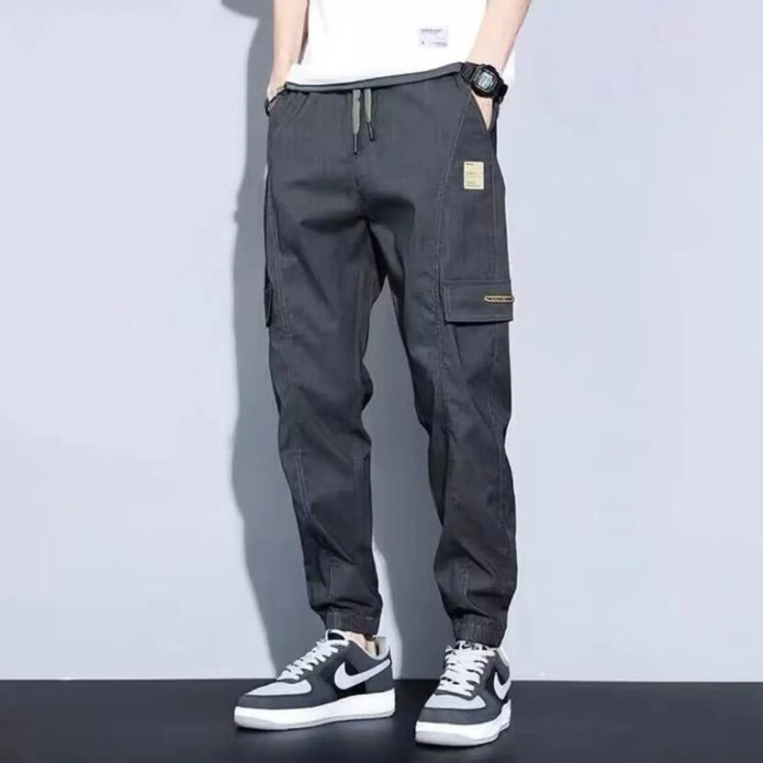 Men's Soft Fabric Abrasion-Resistant Elastic Waist Cargo Pants | Perfect for All Seasons