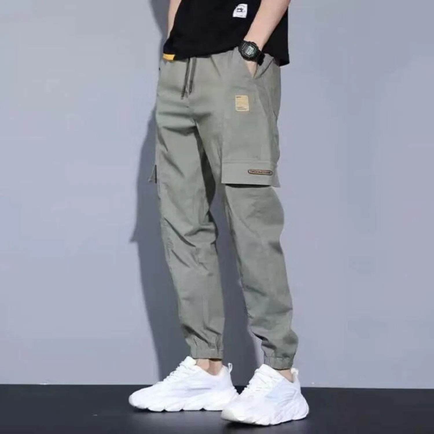 Men's Soft Fabric Abrasion-Resistant Elastic Waist Cargo Pants | Perfect for All Seasons