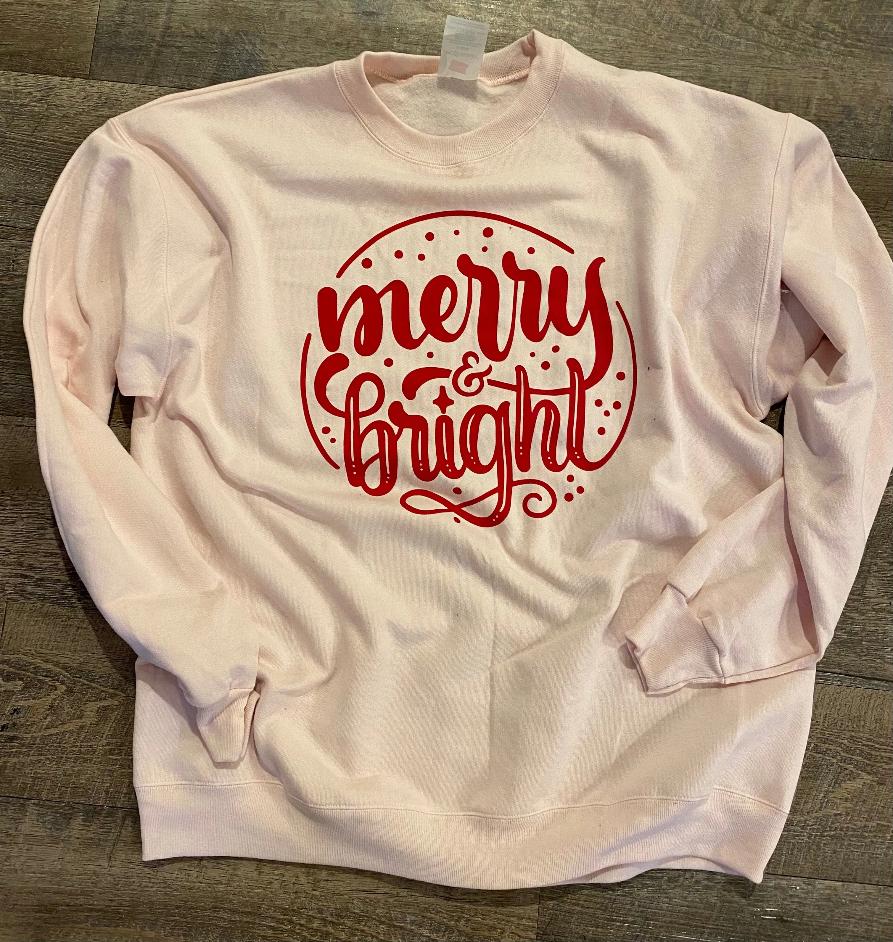 Merry & Bright. graphic tee long sleeve crew or hoodie