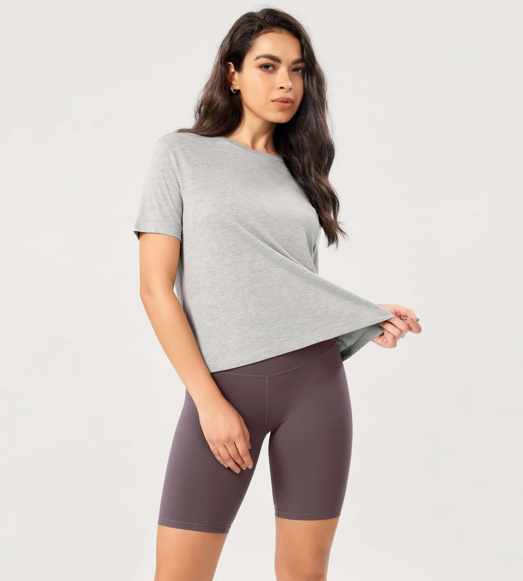 Modal Soft Crew Neck Short Sleeve Shirts