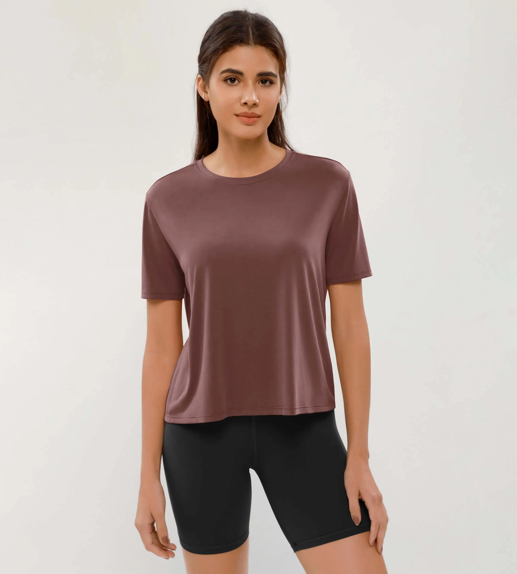 Modal Soft Crew Neck Short Sleeve Shirts