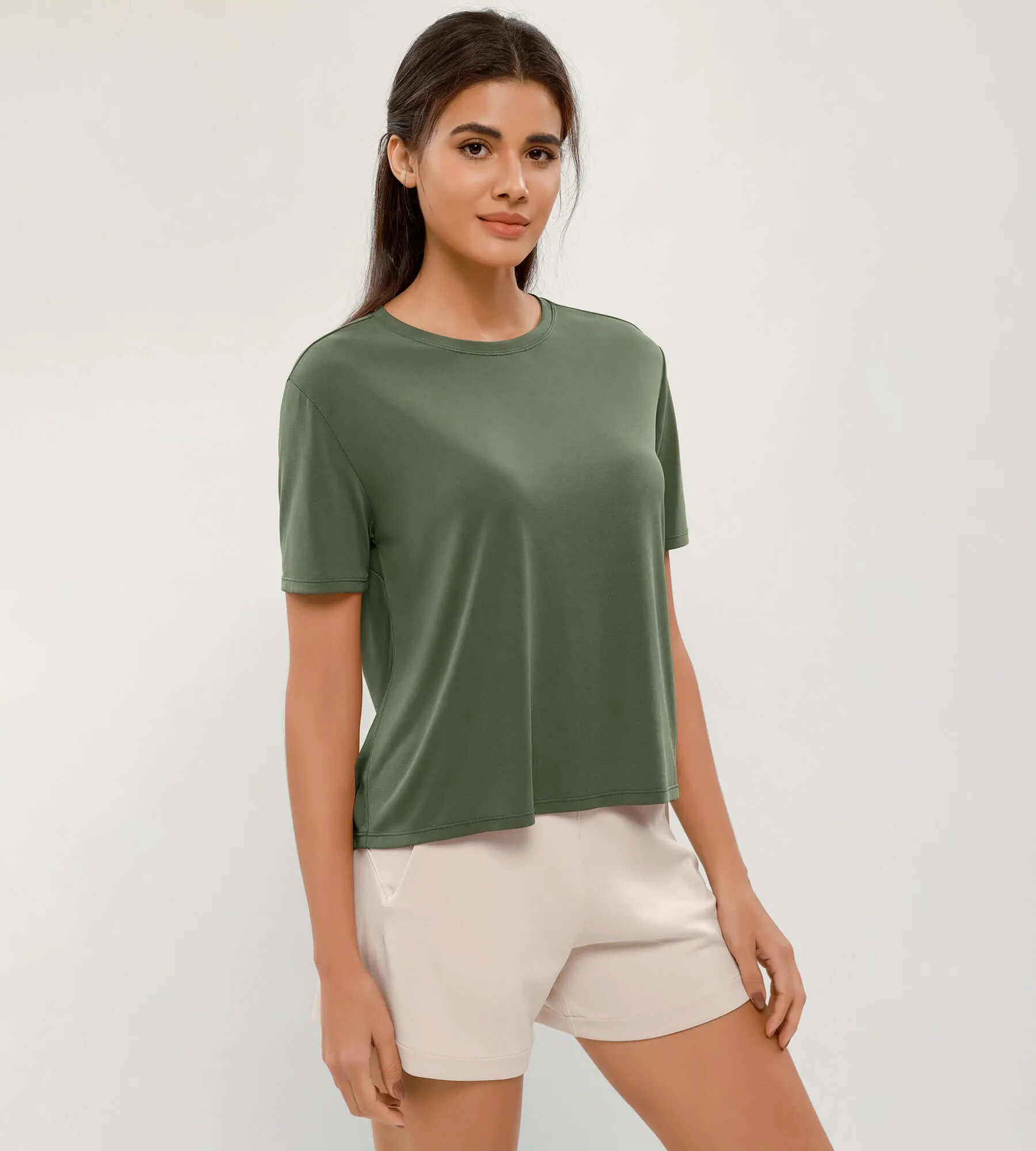 Modal Soft Crew Neck Short Sleeve Shirts