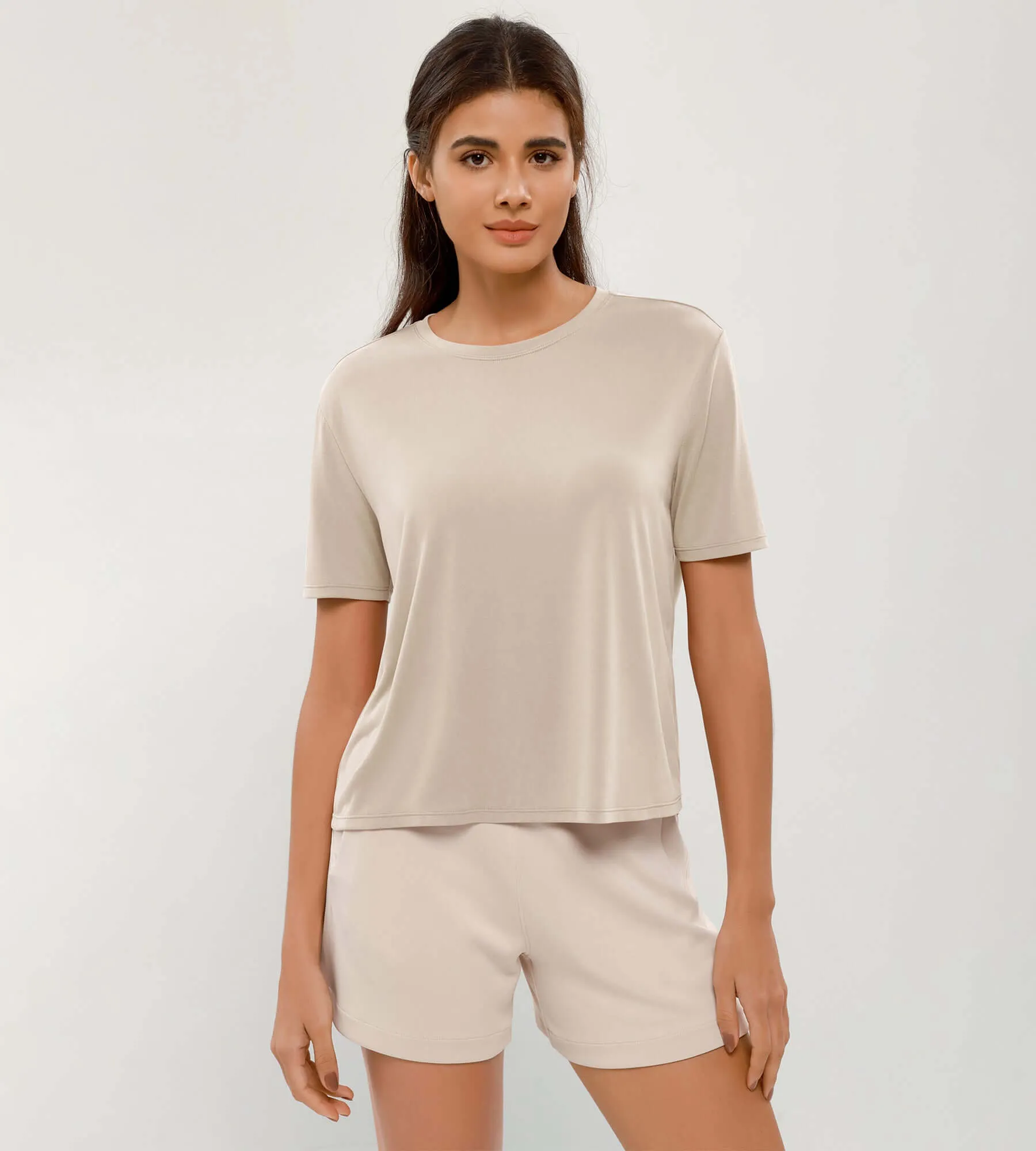 Modal Soft Crew Neck Short Sleeve Shirts