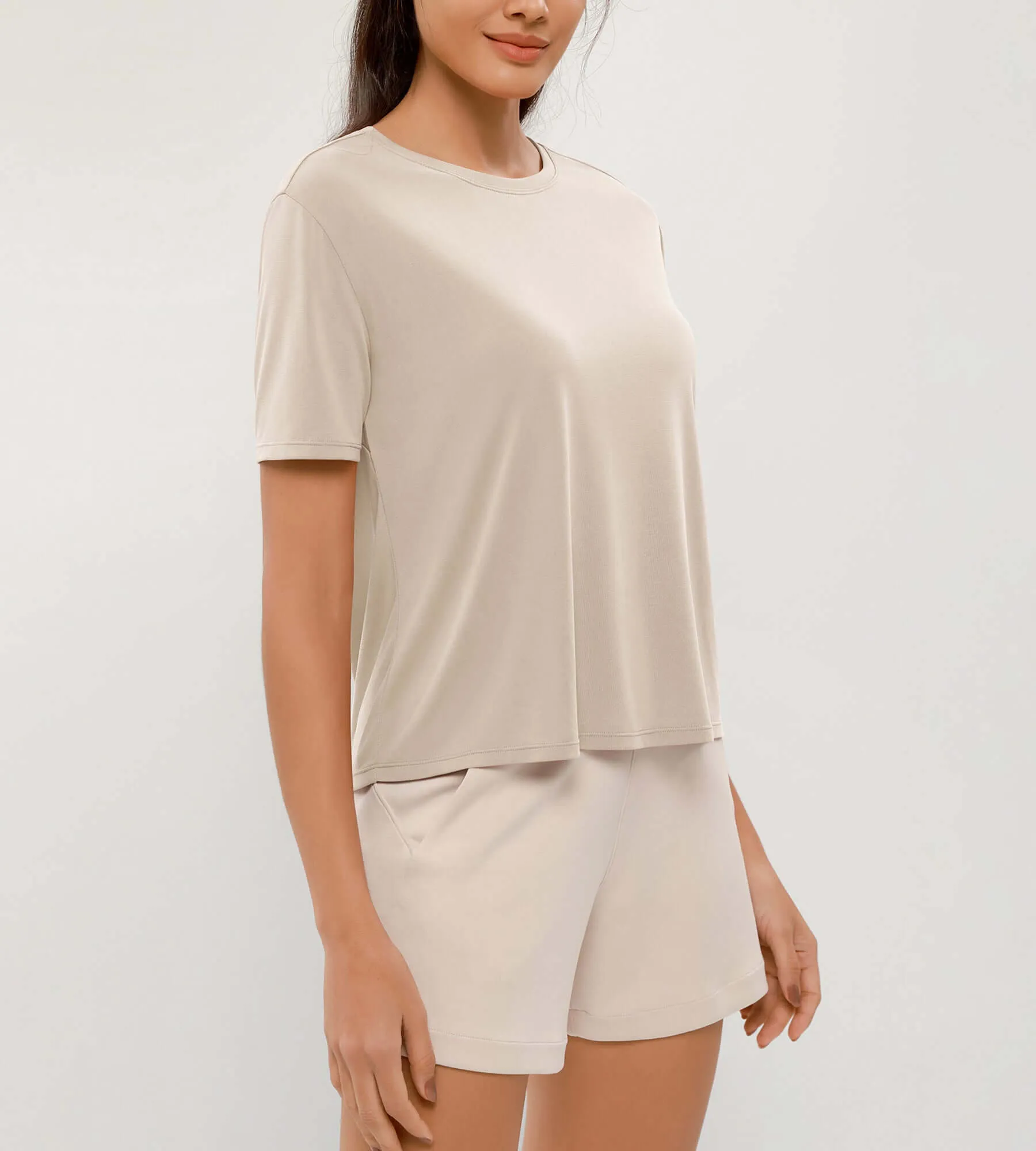 Modal Soft Crew Neck Short Sleeve Shirts