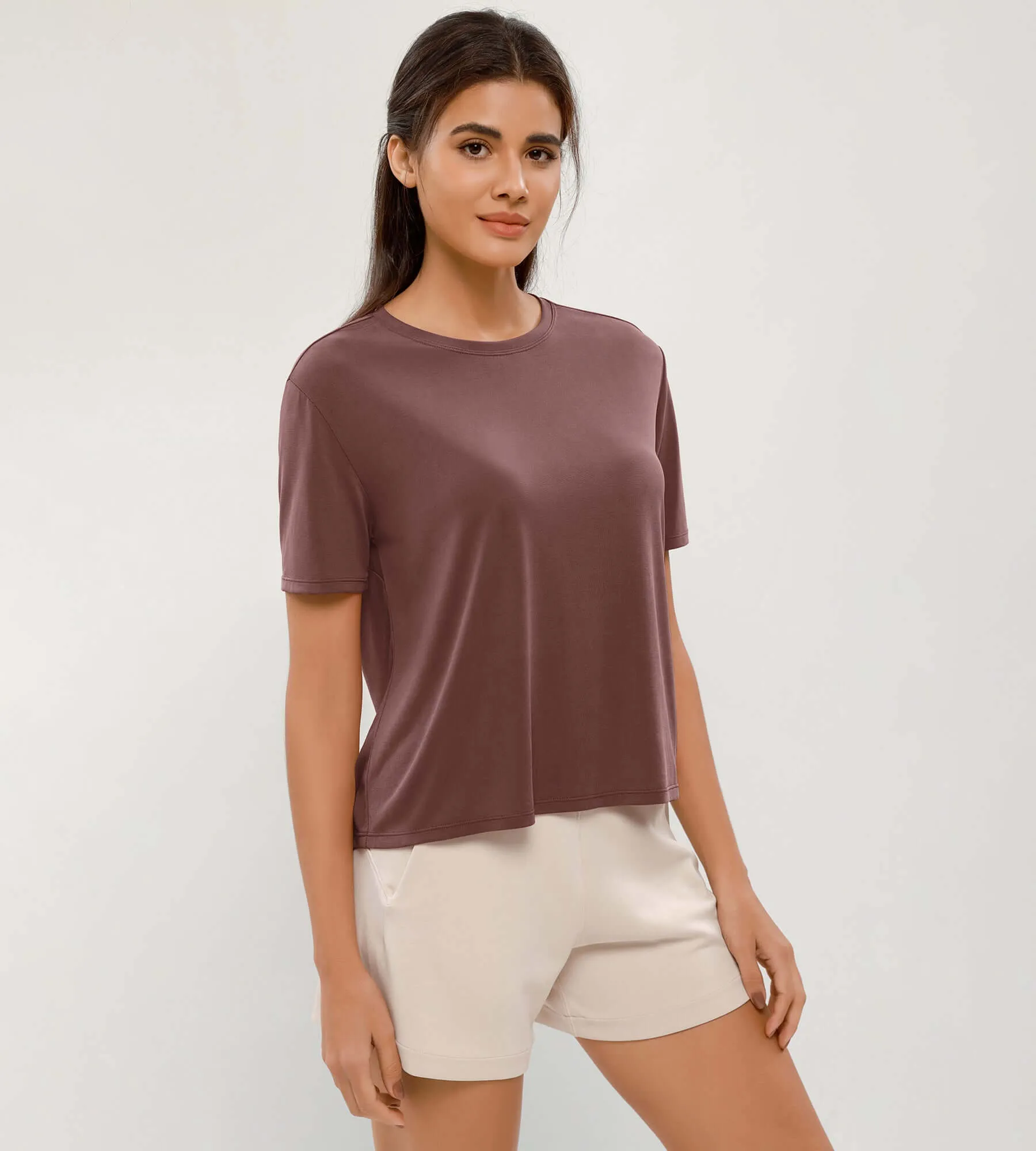 Modal Soft Crew Neck Short Sleeve Shirts