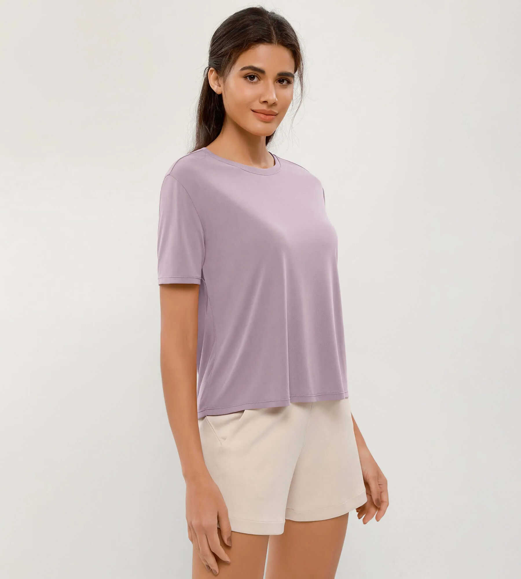 Modal Soft Crew Neck Short Sleeve Shirts