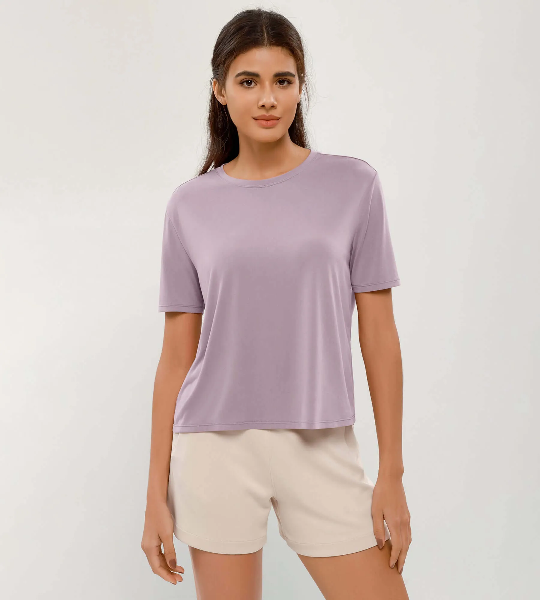 Modal Soft Crew Neck Short Sleeve Shirts