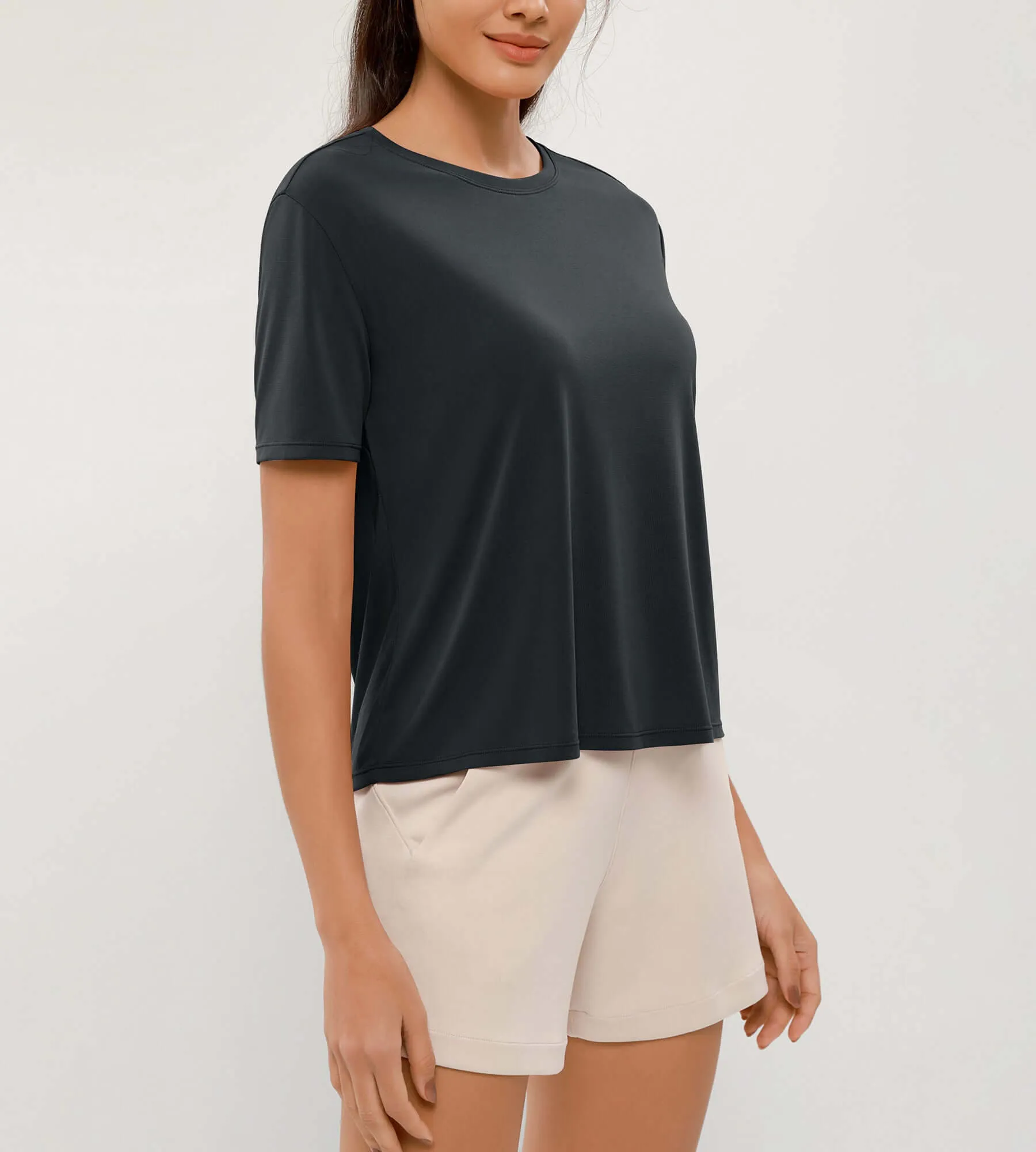 Modal Soft Crew Neck Short Sleeve Shirts