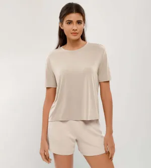 Modal Soft Crew Neck Short Sleeve Shirts