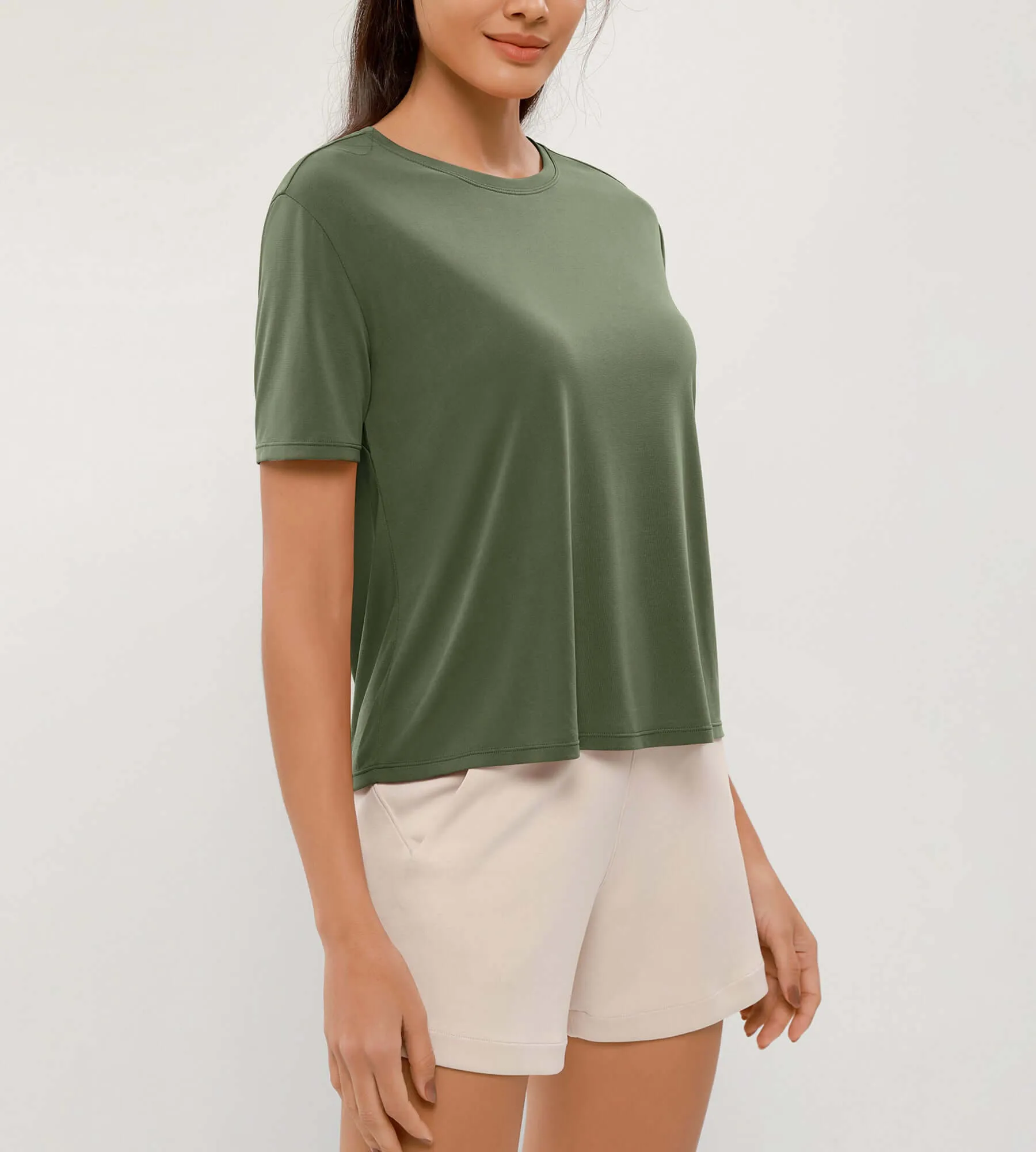 Modal Soft Crew Neck Short Sleeve Shirts