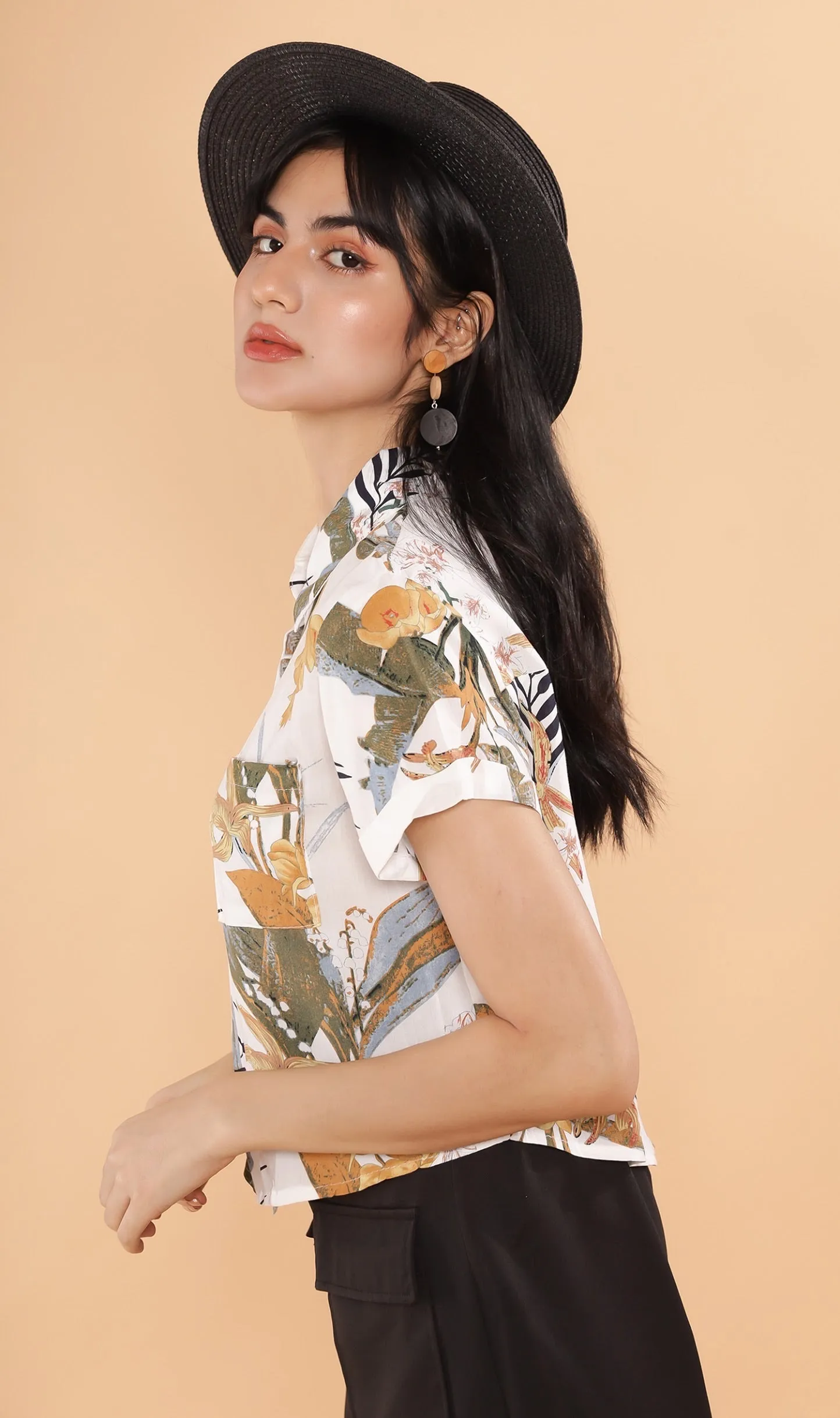 MONTE Tropical Collar Shirt (White)