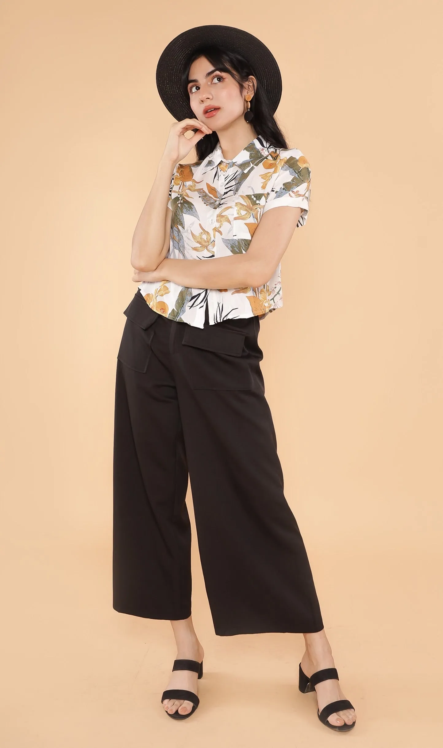 MONTE Tropical Collar Shirt (White)