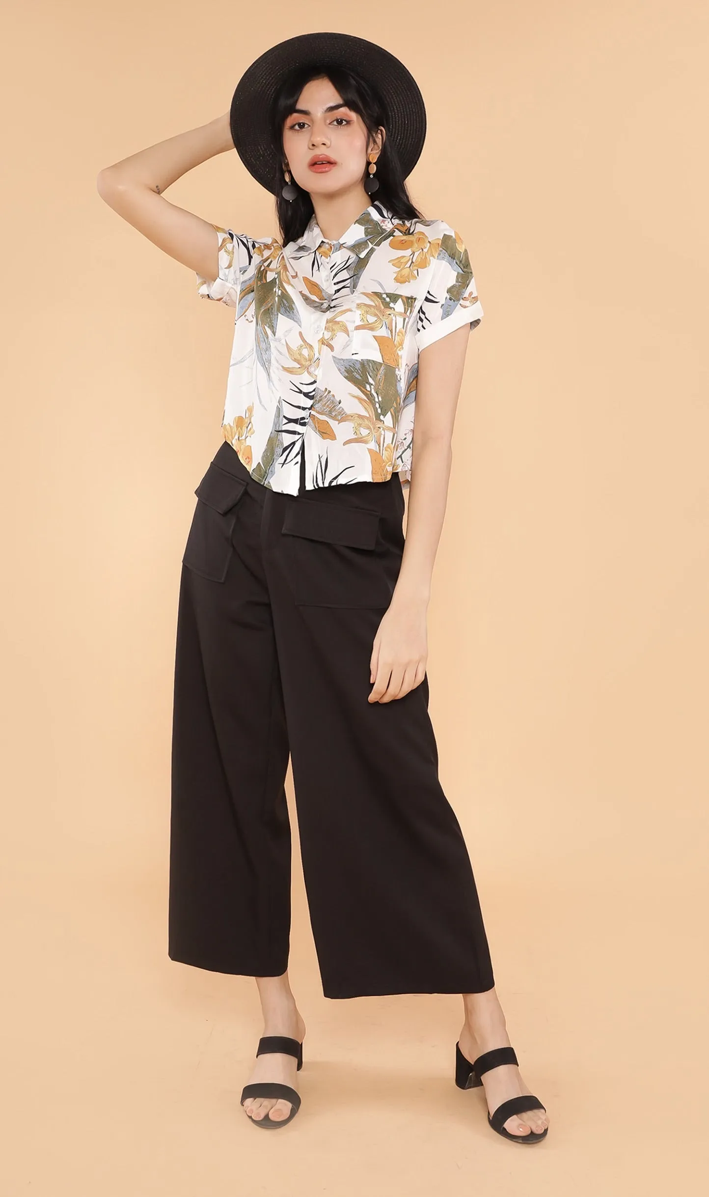 MONTE Tropical Collar Shirt (White)