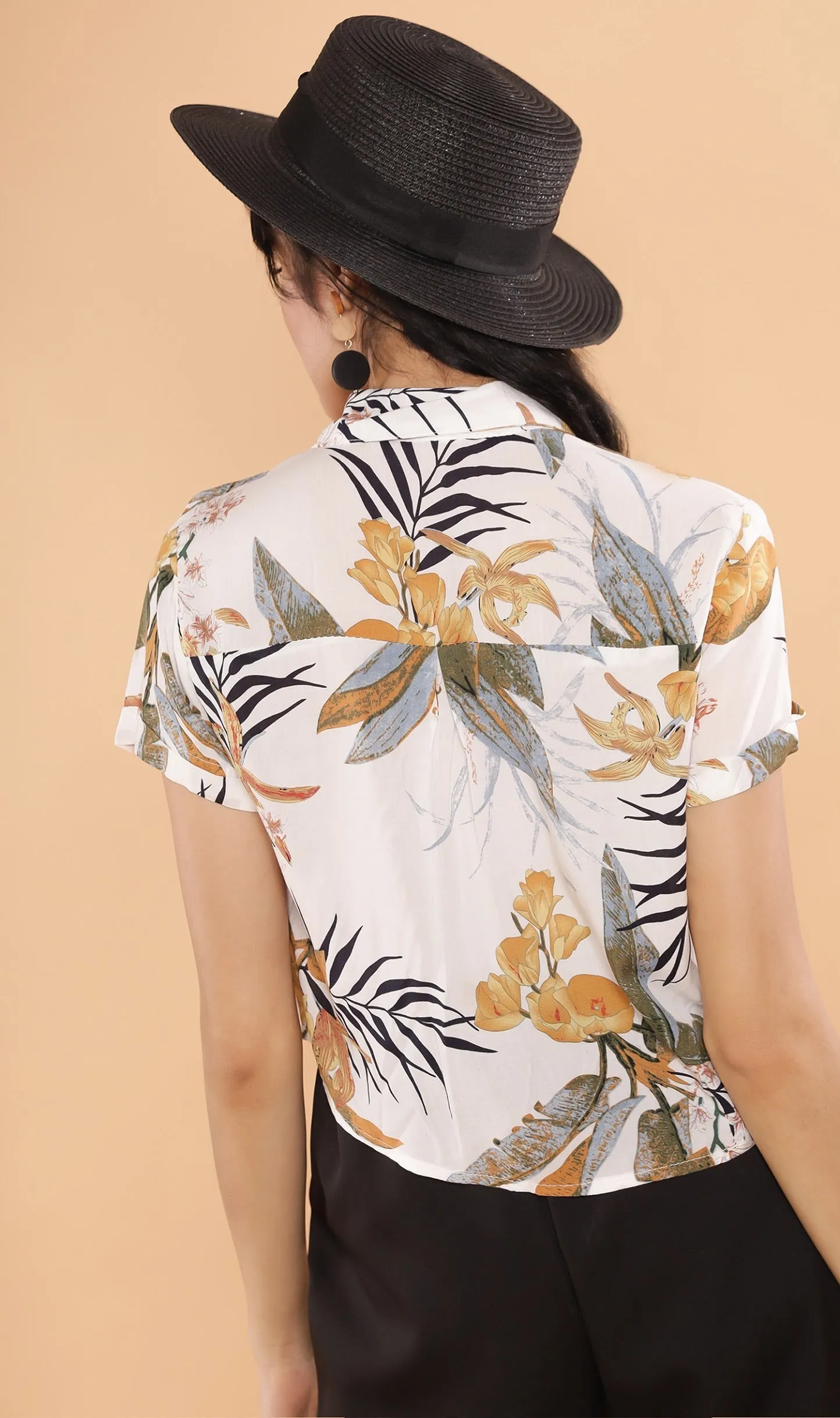 MONTE Tropical Collar Shirt (White)
