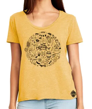 Oktoberfest Icons Craft Beer Shirt- women's scoop neck