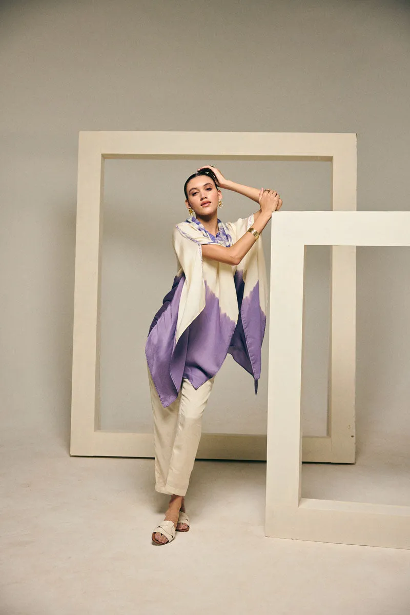 OMBRE MAUVE COWL NECK TOP WITH PANTS