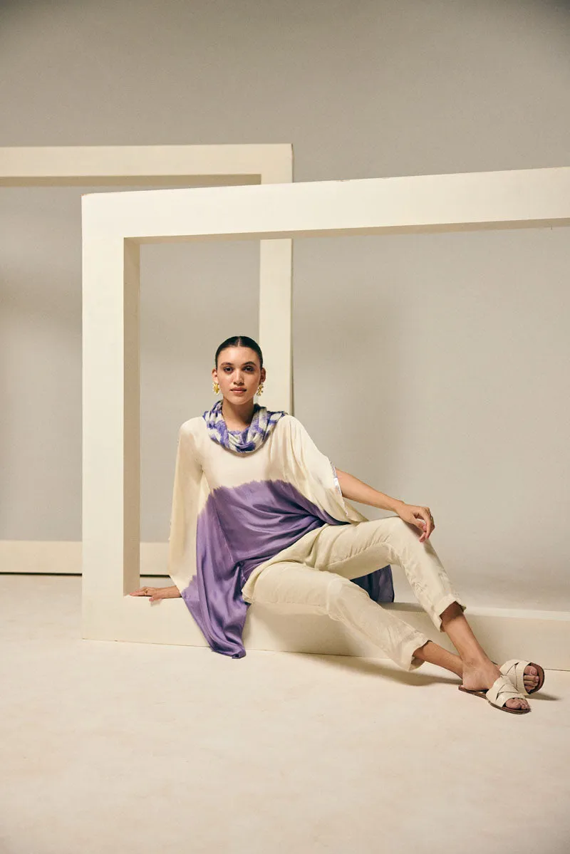 OMBRE MAUVE COWL NECK TOP WITH PANTS