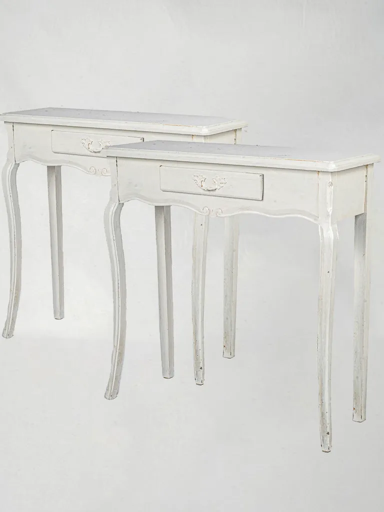 Pair of Louis XV Style White Painted Consoles