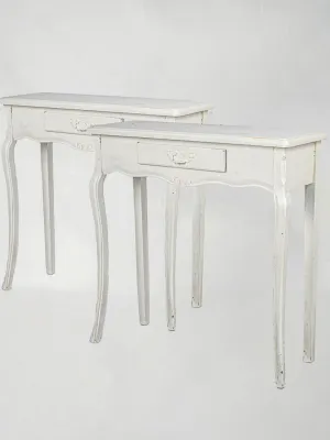Pair of Louis XV Style White Painted Consoles