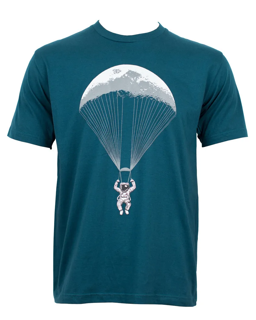 Paragliding Astronaut Moon T-Shirt Dark Blue