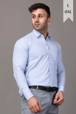 Perfect Blue Solid Cotton Shirt