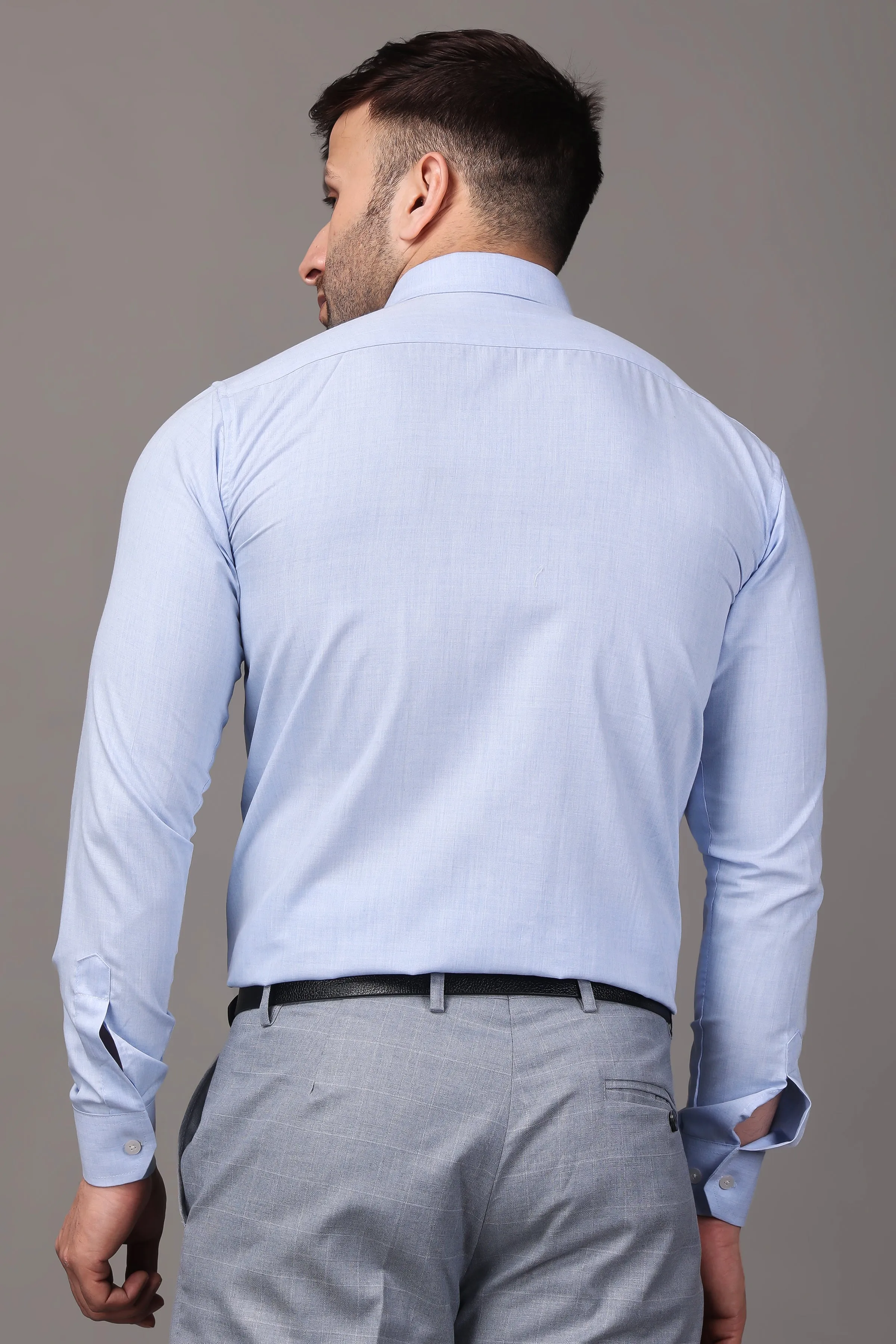 Perfect Blue Solid Cotton Shirt