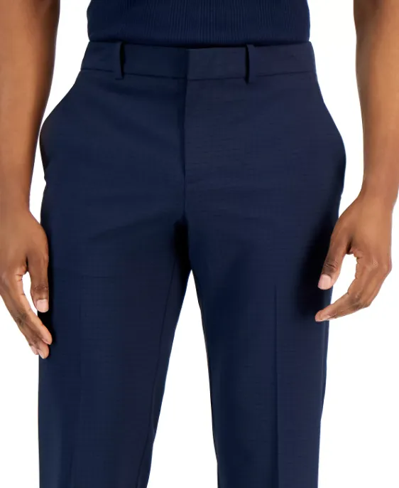 Perry Ellis Portfolio Men's Modern Fit Stretch Dress Pants Navy 34 x 29