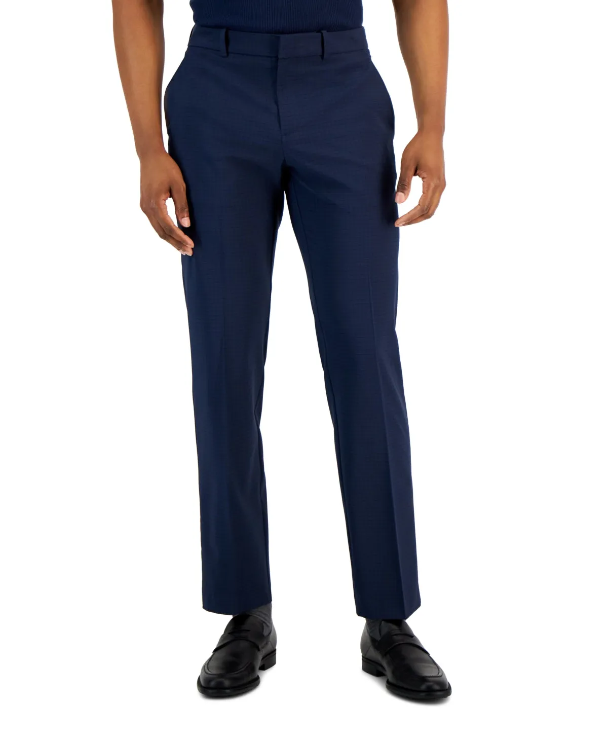 Perry Ellis Portfolio Men's Modern Fit Stretch Dress Pants Navy 34 x 29