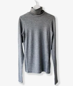 PHEENY/WOOL CIRCULAR RIB HIGH NECK(GRAY)