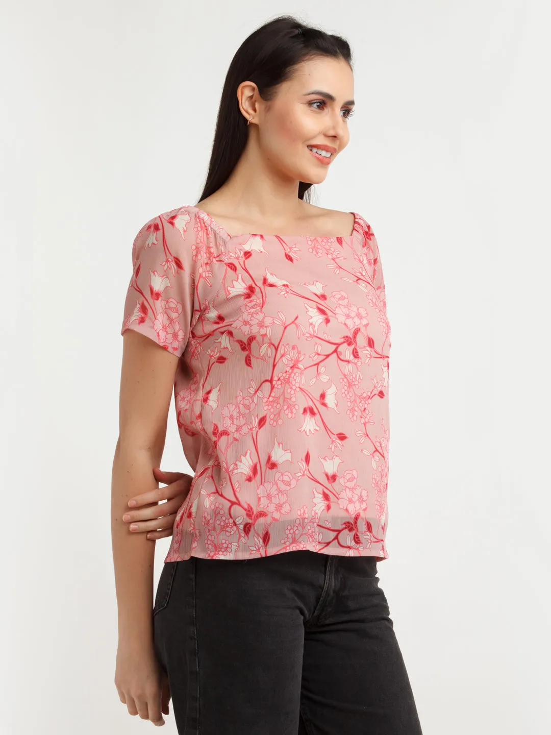 Pink Floral Top