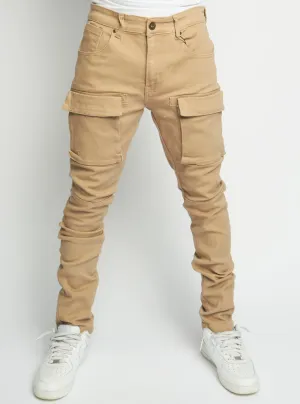 Rebel Minds Pants - Twill Cargo - Khaki - 100-606