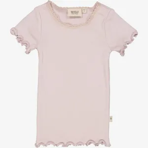 Rib T-Shirt Lace SS | Baby - soft lilac