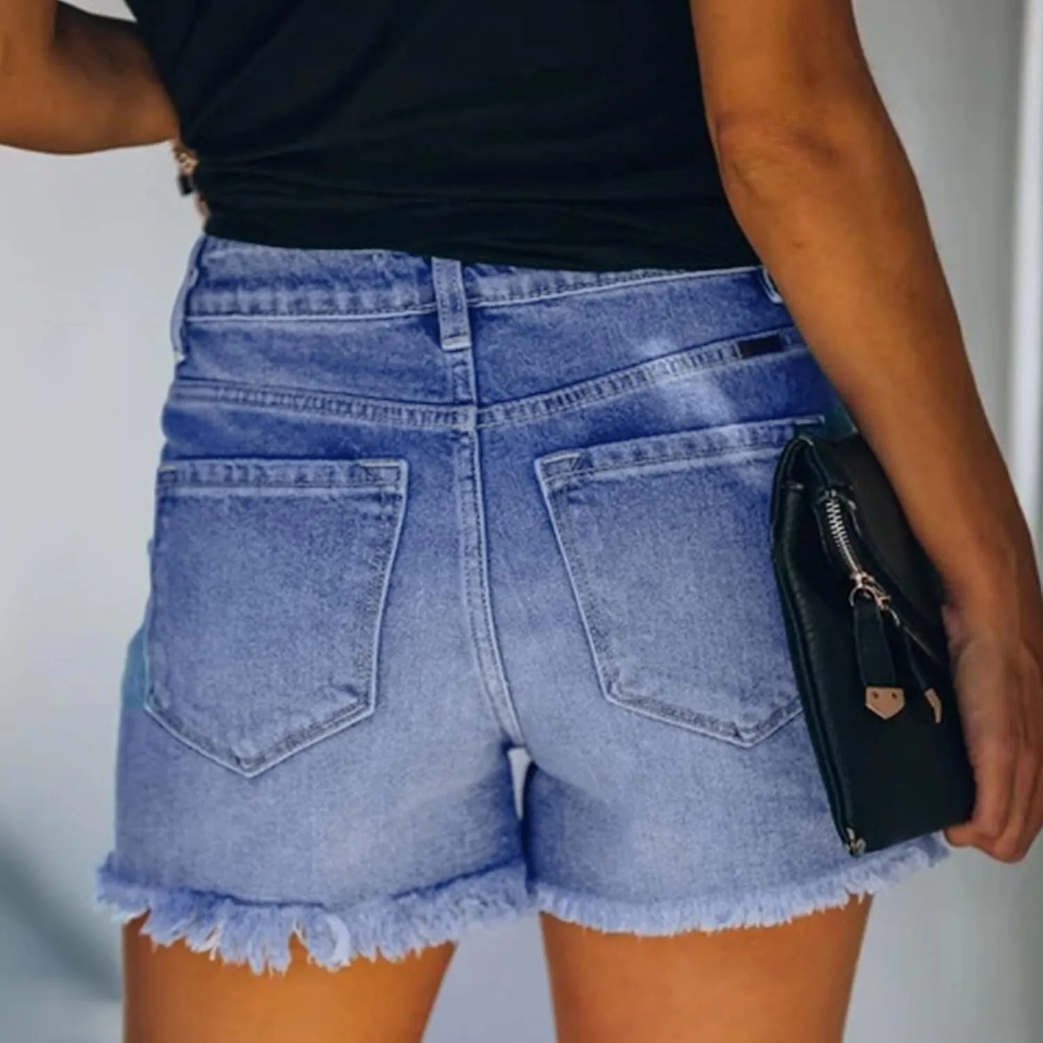 Ripped Jean Shorts Women Cut Off Distressed Jorts Trendy Frayed Hem Jeans Summer Beach Lounge Cowgirl Pants