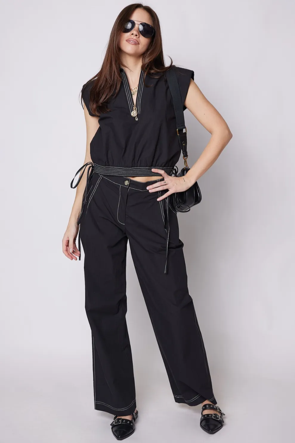 Roman Contrast Stitch Pants