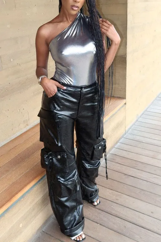 RONALYN LEATHER CARGO PANTS