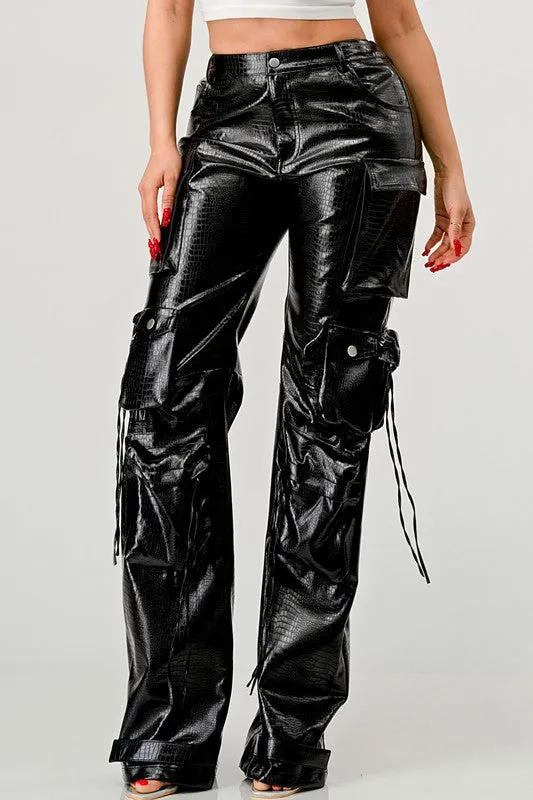 RONALYN LEATHER CARGO PANTS