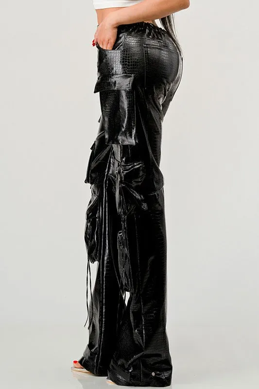 RONALYN LEATHER CARGO PANTS
