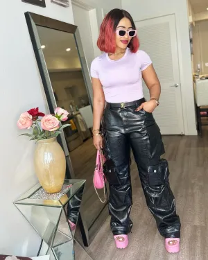 RONALYN LEATHER CARGO PANTS