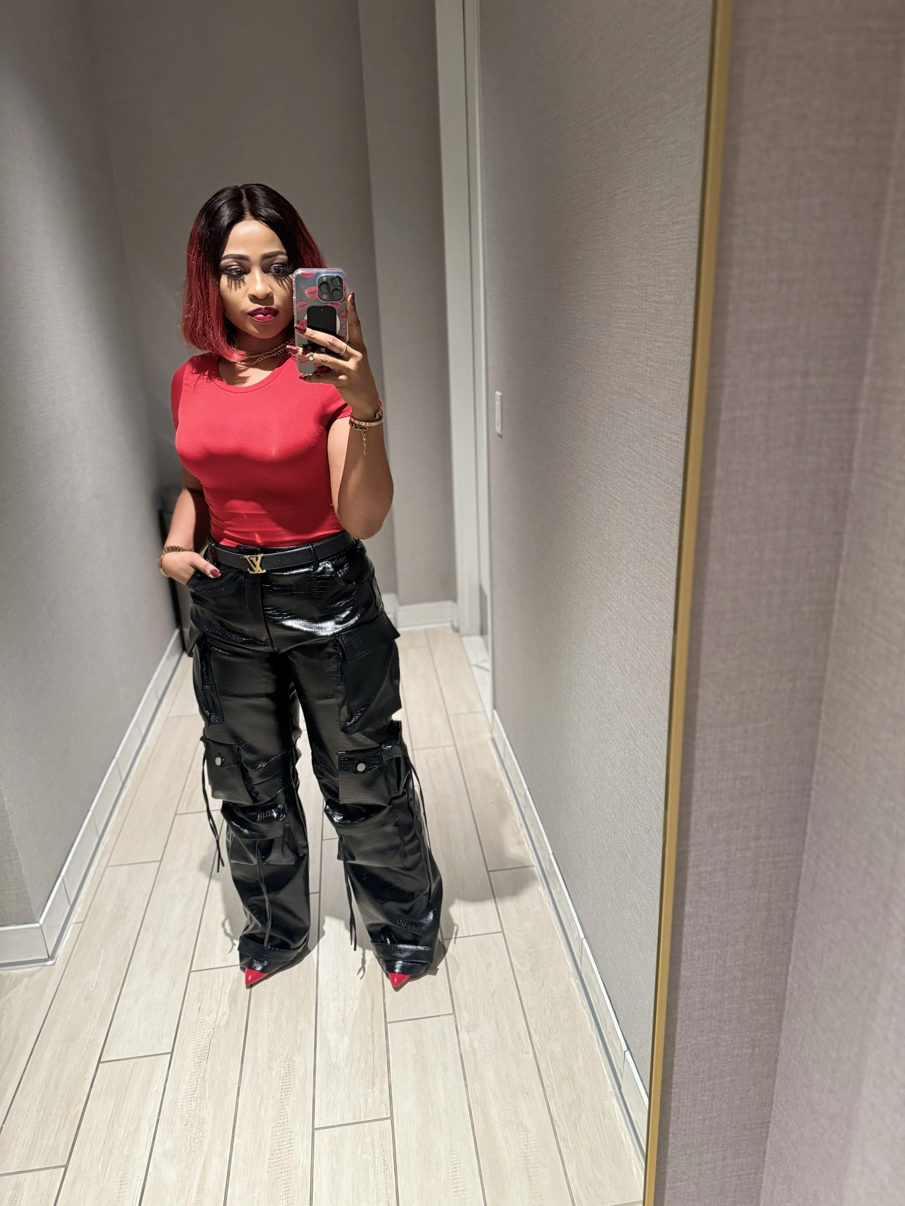 RONALYN LEATHER CARGO PANTS