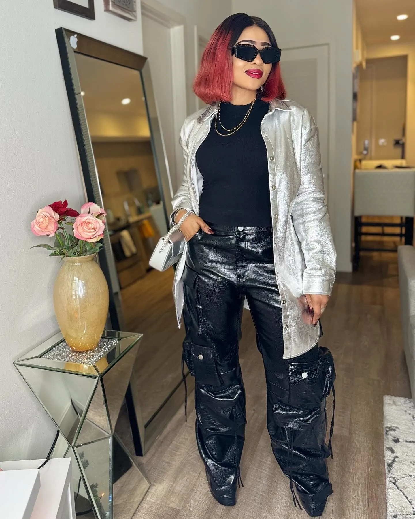 RONALYN LEATHER CARGO PANTS